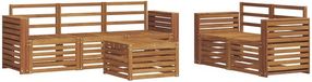 vidaXL - Salon d'extérieur - ensemble - 6 - pièces - Naturel - Acier - Acacia - Bois
