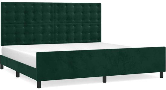 VidaXL Bedframe Donkergroen 200x200 cm Fluweel