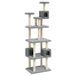 Meuble pour chat avec poteaux à gratter en sisal 188 cm gris clair