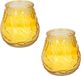 Set van 3x citronella lowboy tuin kaarsen in geel glas - 10 cm - 15 branduren