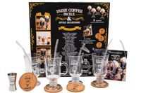 Irish Coffee facile & autres déclinaisons 2025: Coffret avec 4 tasses à Irish Coffe gravées, 4 pailles en verre, 1 goupillon, 1 doseur double en inox gravé