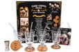 Irish Coffee facile & autres déclinaisons 2025: Coffret avec 4 tasses à Irish Coffe gravées, 4 pailles en verre, 1 goupillon, 1 doseur double en inox gravé