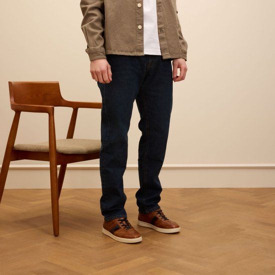 No Stress - Heren - Cognac leren sneakers - Maat 41