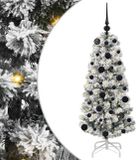 vidaXL Kunstmatige Hinged Kerstboom 150 LED's Groen en Wit 120 cm