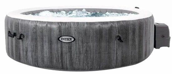 Intex PureSpa Greywood Bubble Deluxe 6 persoons - WiFi - Ø216 cm - Antraciet
