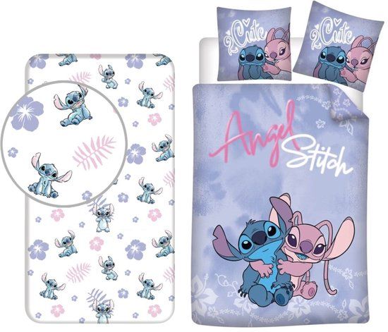 4kidsonly.eu Lilo & Stitch dekbedovertrek + hoeslaken Eenpersoons Polykatoen