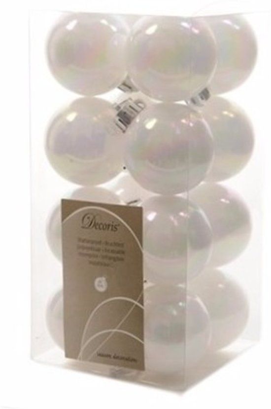 Decoris Kerstboom decoratie ballen parelmoer 16 delig