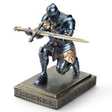 Amoysanli Middeleeuwse gepantserde krijger ridder pennenhouder bureauorganisatoren en accessoires hars potloodhouder presse-papier als cadeau met een coole briefopener voor bureau (blauw)