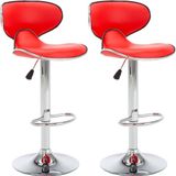 vidaXL Barstoelen 2 stuks Kunstleer Rood