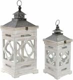 Lantaarn DKD Home Decor Lykta Spar Kristal Wit Etnisch (2 stuks)