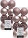 Decoris Boules de Noël - 32x pièce - rose clair - D6 cm - plastique