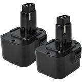 vhbw 2x batterie compatible avec Dewalt DC614KA, DC612KA, DC542K, DC542, DC540K, DC540, DC528 lampe de poche, 2898K, 2898B outil (3000 mAh, NiMH, 12 V)