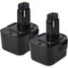 vhbw 2x batterie compatible avec Dewalt DC614KA, DC612KA, DC542K, DC542, DC540K, DC540, DC528 lampe de poche, 2898K, 2898B outil (3000 mAh, NiMH, 12 V)