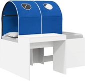 vidaXL Bed met Tunnel 3-delig Wit en Blauw Bewerkt hout