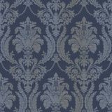 Thema Klassiek behang met ornamenten - Vliesbehang - Blauw - 53 cm x 10,05 m