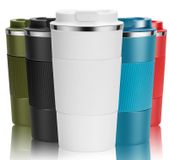 Tasse de voyage - Acier inoxydable à double paroi - Blanc - 380ml