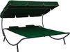 Prolenta Maison Exclusive - Lit De Repos D'Extérieur Avec Auvent Et Oreillers Vert