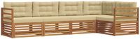 vidaXL - Hoek loungeset - 5 zitplaatsen - Natuurlijk en beige