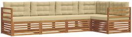 vidaXL - Hoek loungeset - 5 zitplaatsen - Natuurlijk en beige