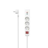 Hama Multiprise 3 prises avec interrupteur - 1x USB-A, 1x USB-C - 1,4m - Blanc