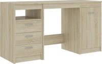 vidaXL Bureau 140x50x76 cm bewerkt hout sonoma eikenkleurig