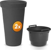 Casaria Bloempot - Set van 2 - 40x63cm - 42L - Vorstbestendig - Antraciet