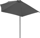 BAKAJI Halve maan parasol voor de tuin, 270 cm, wandparasol voor buiten, met waterdichte afdekking en 5 ribben, ideaal voor bar, restaurant, terras, balkon