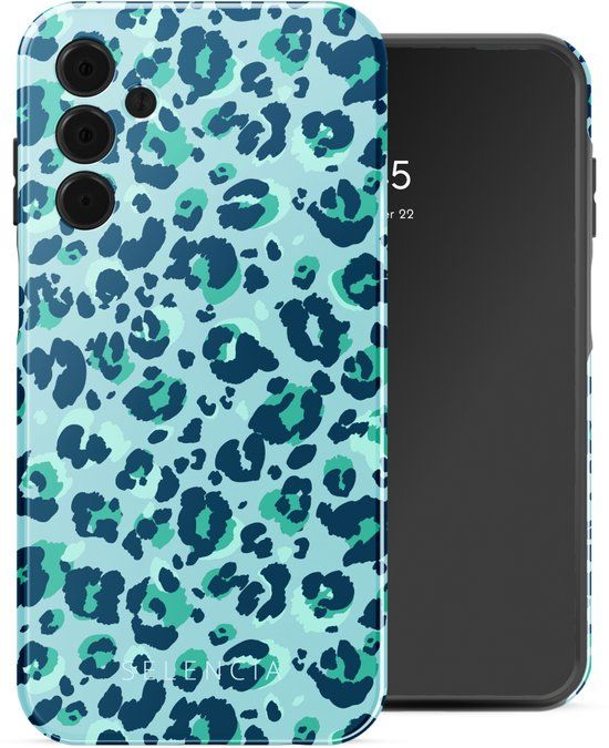 Selencia Hoesje - Geschikt voor Samsung Galaxy A15 (4G) / A15 (5G) - Backcover - Wild Spots Light Blue
