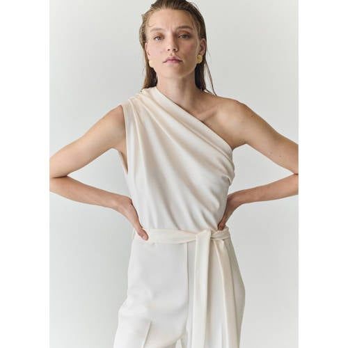 Mango Jumpsuit met Ceintuur - Ecru