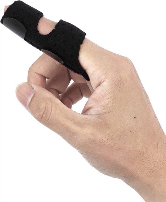 Vingerbrace Sport brace - Spalk - splint - vinger beschermer - Vingerbrace triggervinger - Brace voor gebroken vingers - van Heble® - Zwart - One size