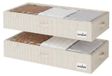 Boîte de rangement sous le lit - Avec fermeture éclair - Rayures beige - 84 x 43 x 15 cm - Lot de 2