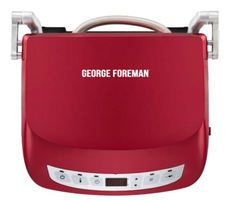 George Foreman 24001-56 Contactgrill - Rood/RVS - 1400W - Met Timer