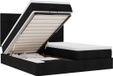 vidaXL Ottoman Bed with Mattresses 200x200cm Fabric Black