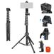 NEEWER BASIC Telefoonstatief voor iPhone en camera met afstandsbediening en telefoonhouder, 66 inch metalen selfiestick reizen vlog mobiele telefoonstandaard, draagbare camera mobiele telefoonhouder