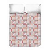 PENSIERI DELICATI Sprei voor tweepersoonsbed, 260 x 280 cm, eenpersoonsbed, 100% piqué-katoen, ideaal als sprei voor tweepersoonsbed, motief Athene, oranje, 100% Made in Italy