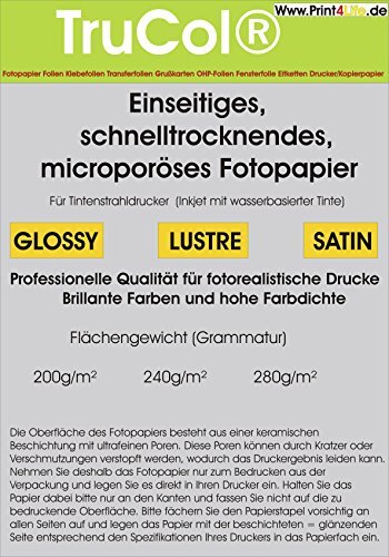 print4life 100 vellen QuickDry Premium glanzend fotopapier 200g/m2 inkjet A4 9600dpi. Sneldrogend, microporeus fotopapier. Die wordt onder meer op de markt gebracht door een grote Duitse discounter.