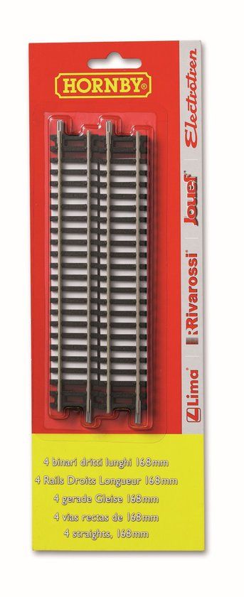 Hornby 4 Rechte Rails voor Hornby Treinen