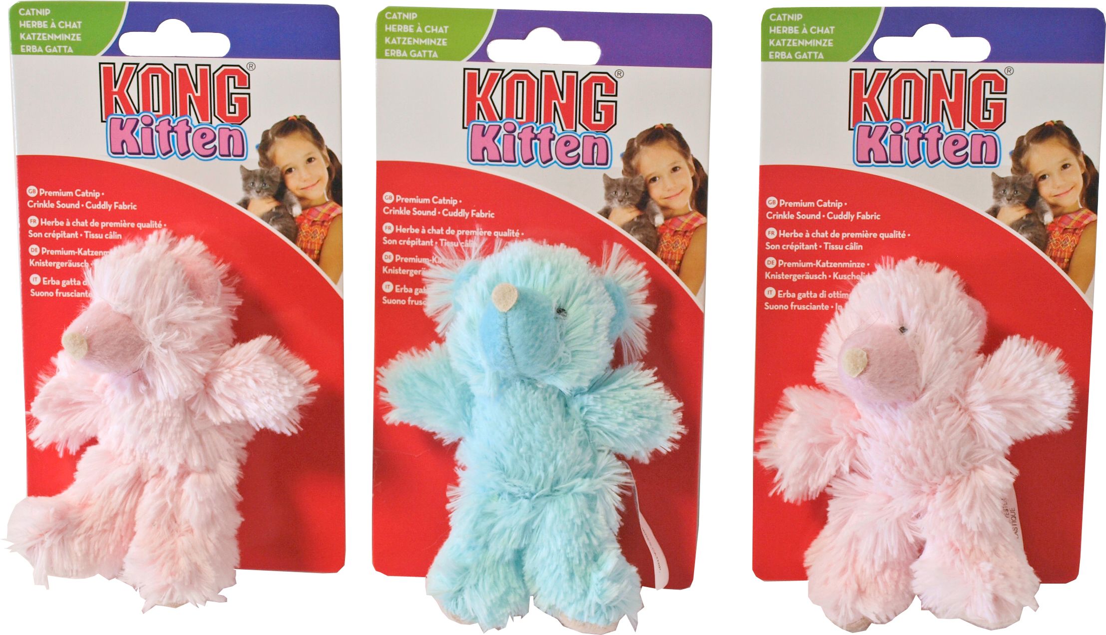 Kong Kat Kitten Teddy Bear - Speelmuis - Roze