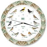 KOOKOO Songbirds Feather Heart Wandklok Rond 4260019361387