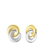 Lucardi Boucles d'oreilles bicolores pour femmes - Boucles d'oreilles - Cadeau - 14 carats Or - Or blanc et Or jaune