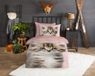 Good Morning dekbedovertrek kat - 1 persoons 140x200/220 cm - Roze - 100% Katoen flanel