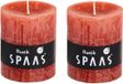Spaas 2x Orange bougies cylindriques rustiques/bougies troncs 7 x 8 cm 30 heures de combustion - Bougies inodores - Décorations d'intérieur