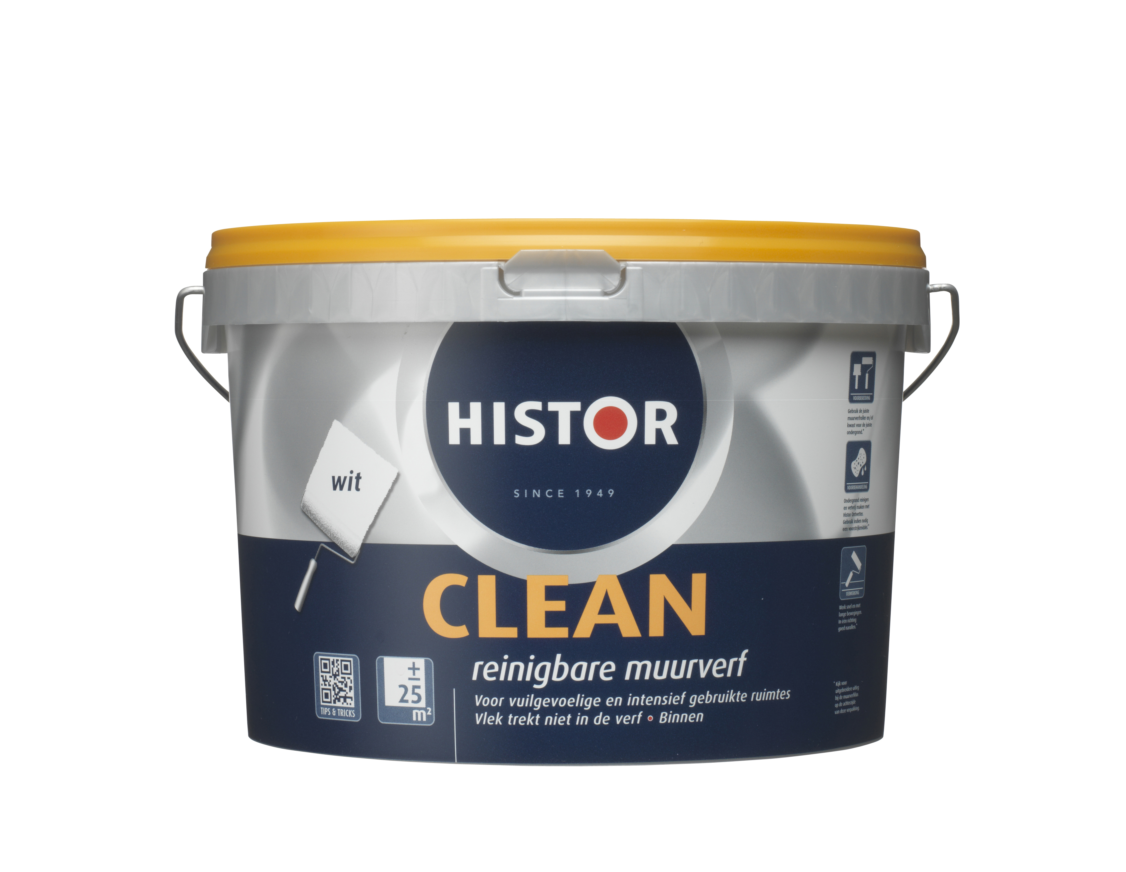 Histor Clean Muurverf - 2 5 liter - Wit