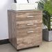 BAKAJI Ladekast, bureau, meubelstuk, printerdeur, van MDF-hout, met 3 laden en 4 draaibare wielen, modern design, meubels voor thuis, kantoor, afmetingen 46,5 x 45 x 64 cm (taupe)