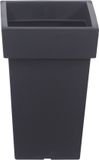 Prosperplast Kunststof plantenpot/bloempot Square - 19 x 29 cm - antraciet grijs - kunststof - 7 liter