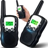 Retoo Radios Talkie-walkie sans licence 2 pièces Longue portée Radio 3 km Radio professionnelle 8 canaux Radio pour famille Secours d'urgence