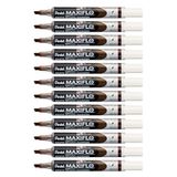 Pentel Maxiflo whiteboard-marker, droog afwisbaar, medium wigpunt, 12 stuks