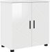 vidaXL Armoire de salle de bain blanc laqué brillant 61 x 35 x 64 cm bois transformé métal