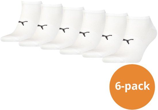 Puma Sport Sneakersokken Light 6-pack Wit-35/38