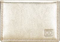 DOUBLE D Beagles FH-serie Portemonnee Dames - Wallet voor 1 t/m 4 pasjes - Portefeuille van 100% Leder - Goud